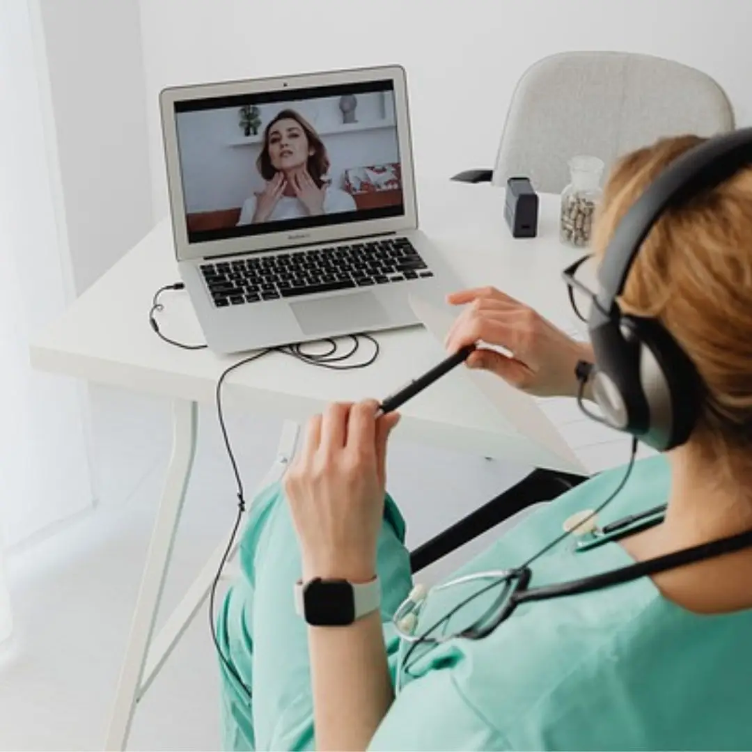 Online consultation with a healthcare professional for personalised advice on symptoms and ailments